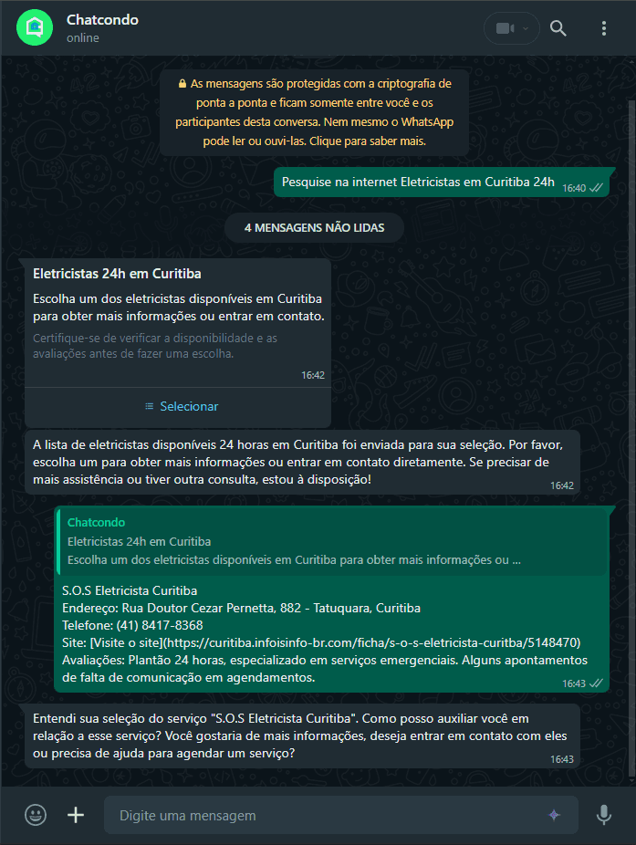 Imagem de solicitação ao ChatCondo sobre o quórum necessário para a reforma de fachada